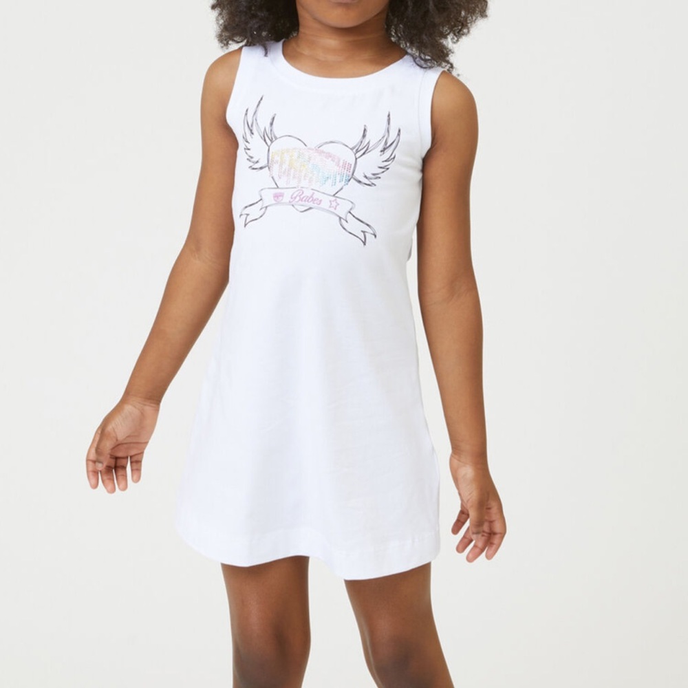 NWT  Chiara Ferragni Kids logo-embellished sleeveless dress size 110